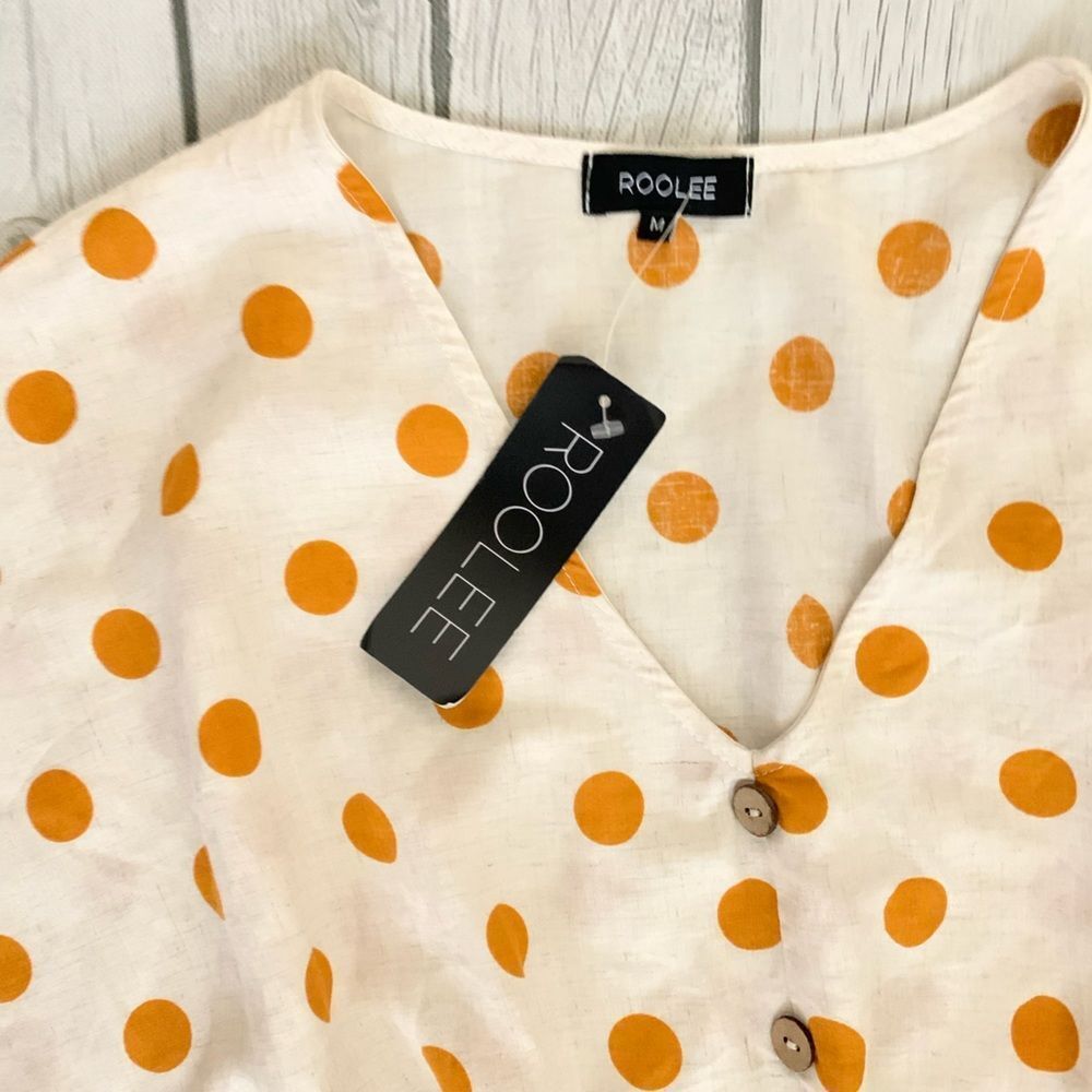 Roolee white polka dot midi dress-NWT-medium - Picture 6 of 7